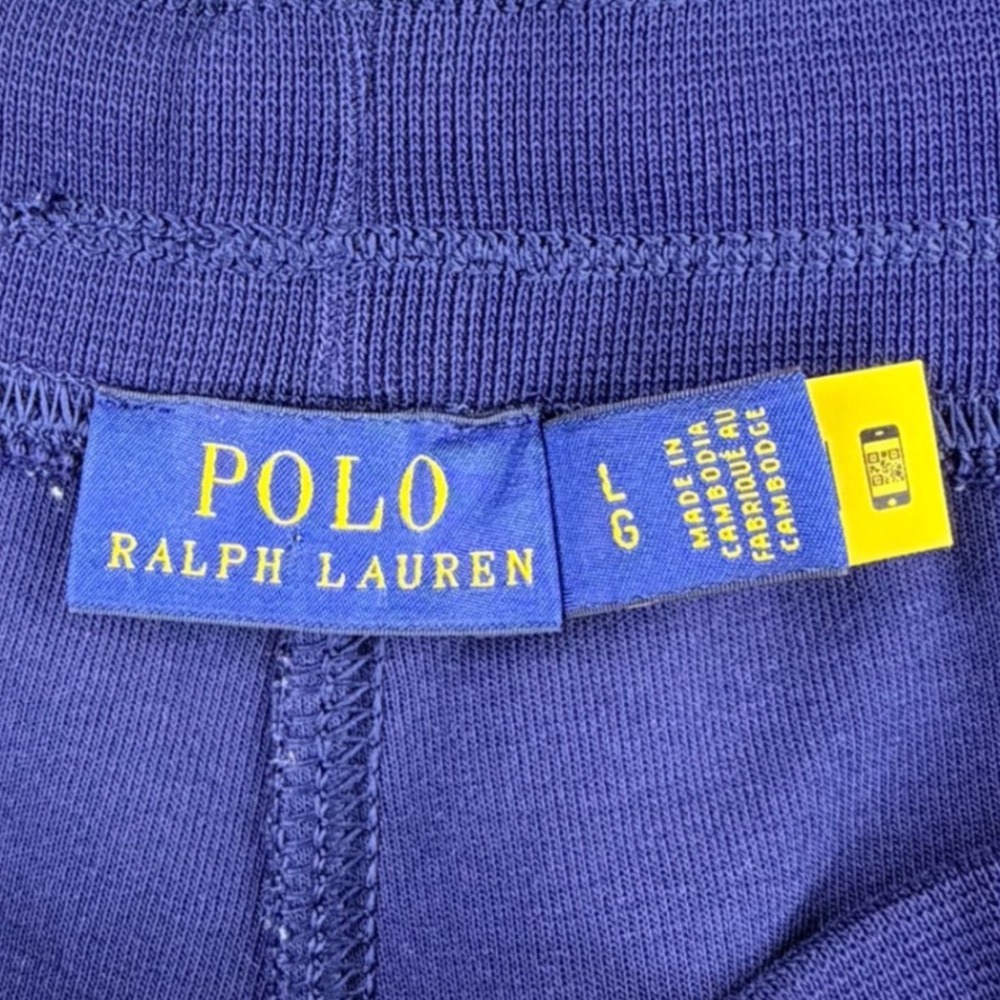 Polo Ralph Lauren Sweat Shorts Men Large Blue Red Striped White Pony Lounge 5" - Picture 5 of 12